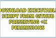 Download executable script from GitHub preserving x permission